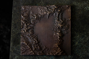 Lake Tahoe Bronze Relief Map - Warm Patina